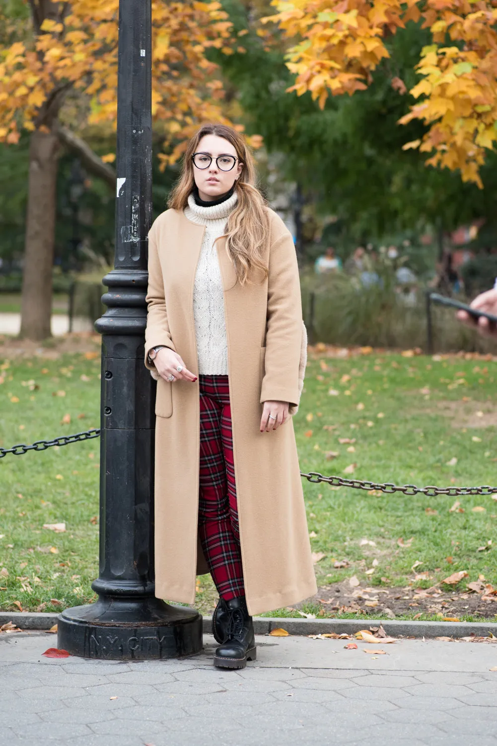 Extra long oversized coat with faux fur